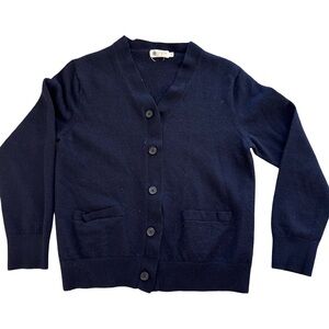 J Crew navy blue classic sweater merino wool